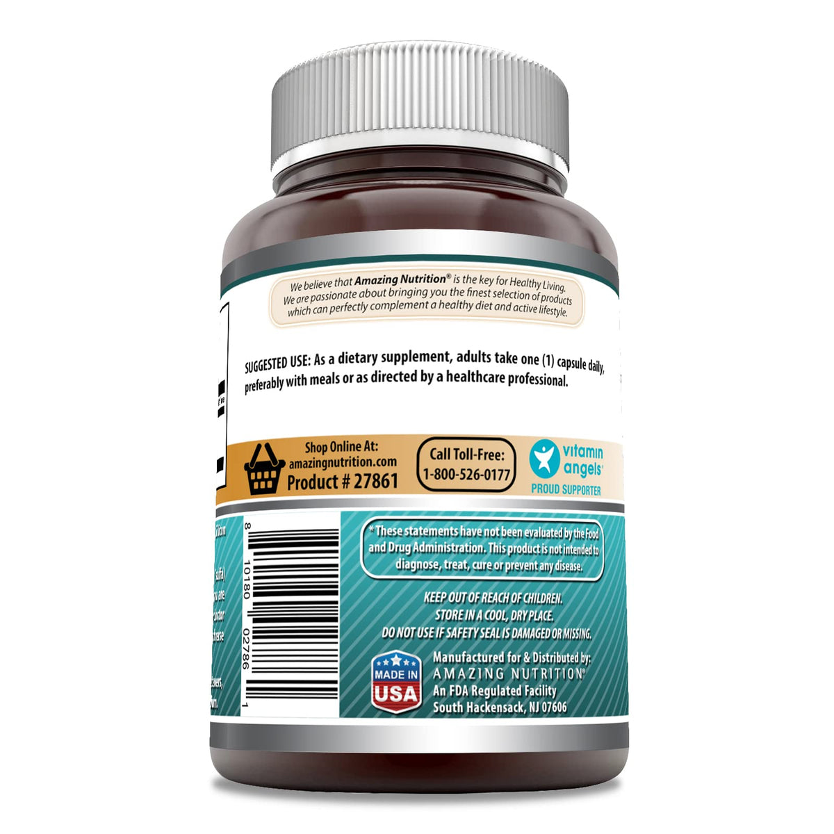 Amazing Formulas PABA 500 Mg Supplement β 100 Capsules, Non-GMO, Gluten-Free, Made in USA