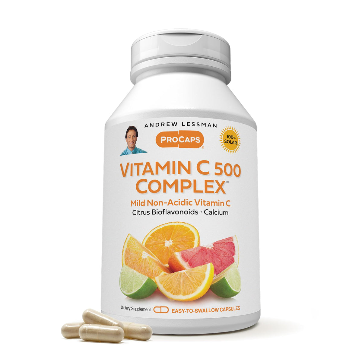 ANDREW LESSMAN Vitamin C 500 Complex β 60 Capsules | Non-Acidic Vitamin C with Bioflavonoids