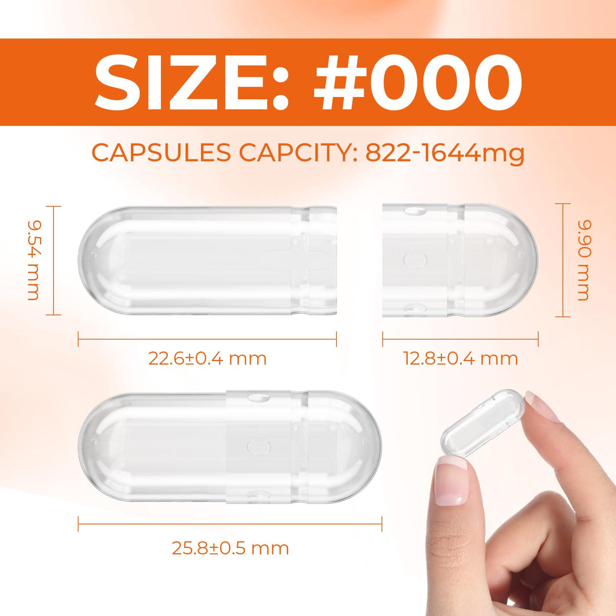Angtai JN Empty Gelatin Capsules Size 000 β Pure Bovine, Gluten Free, Non-GMO, Halal Certified (100 Count) with 2 Spoons