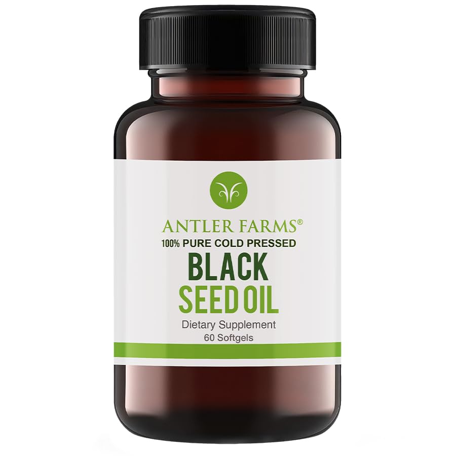 Antler Farms Black Seed Oil Softgels β 60 Softgels, 500mg, 2% Thymoquinone, Virgin Cold-Pressed Turkish Nigella Sativa
