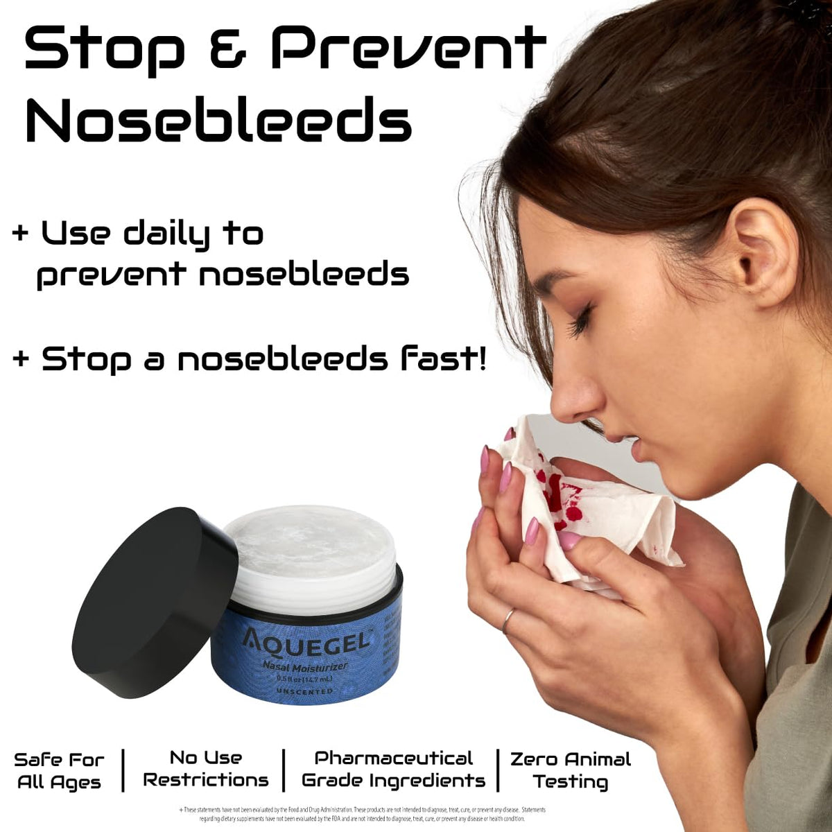 Aquegel Nasal Moisturizer (Original Unscented) β 12-Hour Nasal Moisture Relief | Water-Based Nose Gel