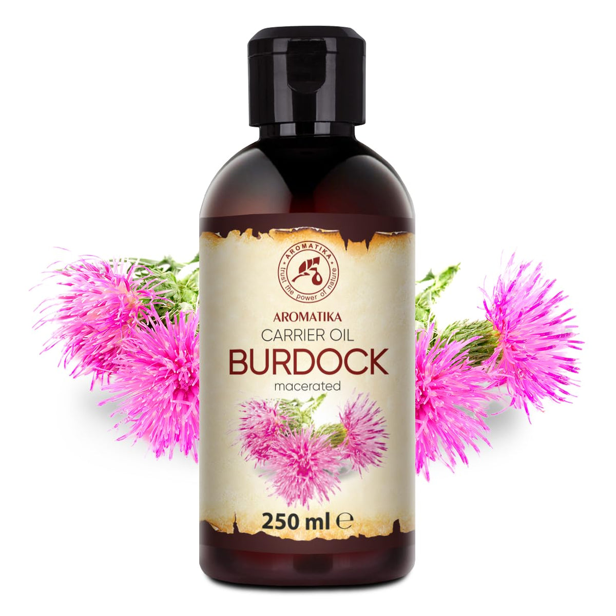 AROMATIKA Burdock Oil 8.45 Fl Oz (250 ml) β 100% Pure & Natural for Hair & Skin Care
