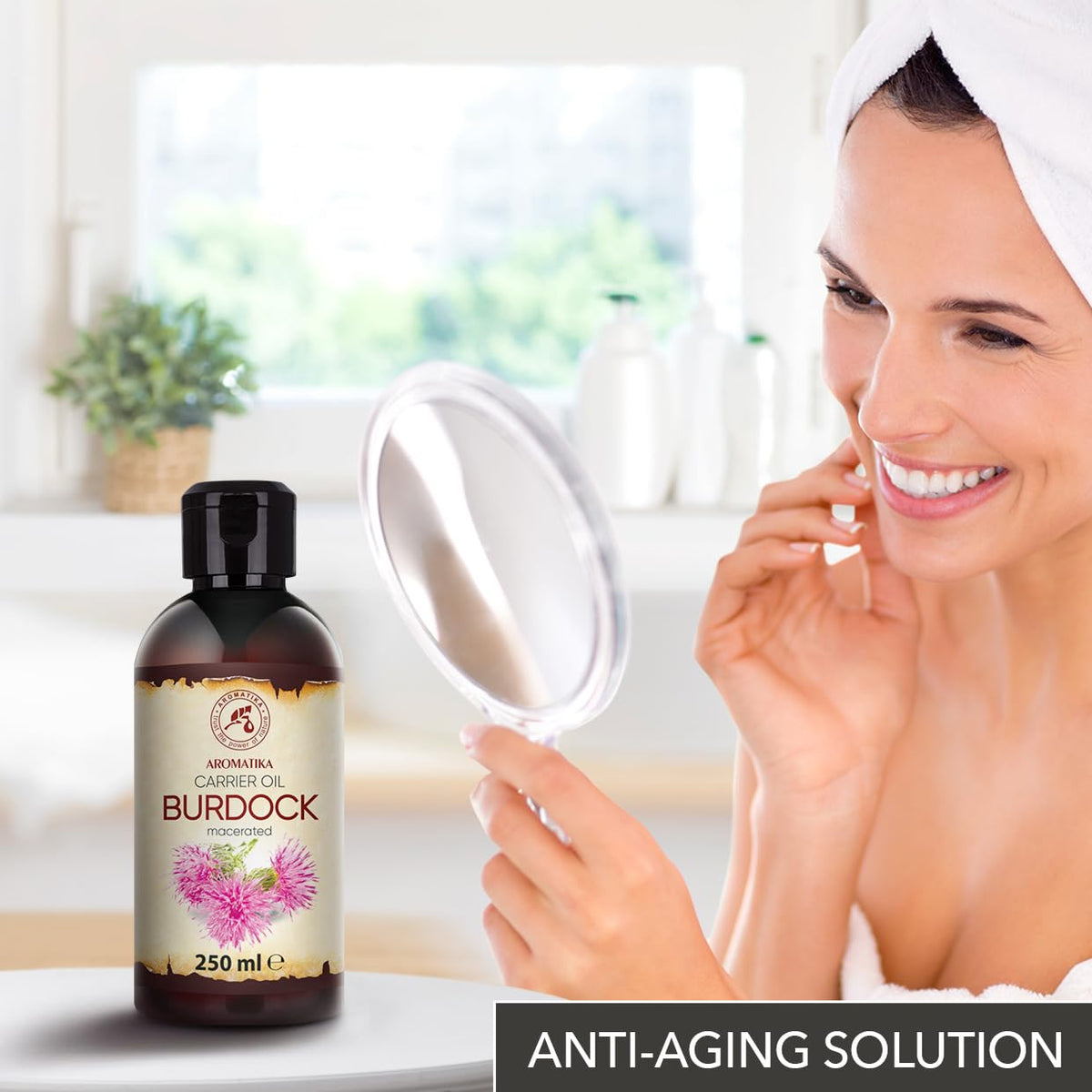 AROMATIKA Burdock Oil 8.45 Fl Oz (250 ml) β 100% Pure & Natural for Hair & Skin Care