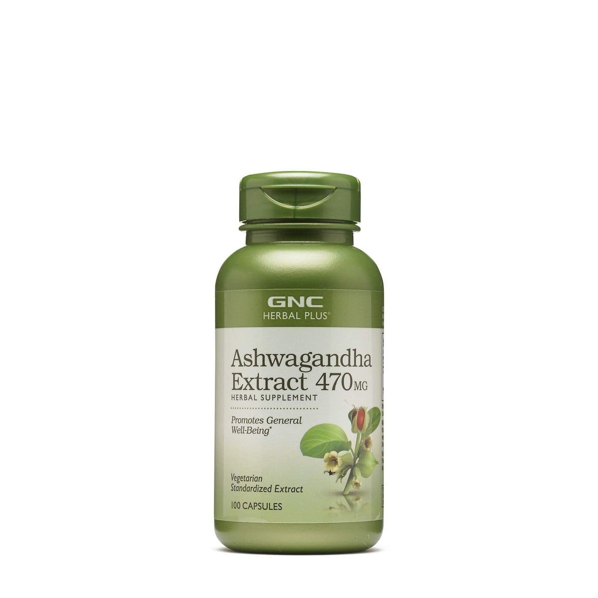 GNC Herbal Plus Ashwagandha Extract 470mg - Vegetarian, 100 Servings