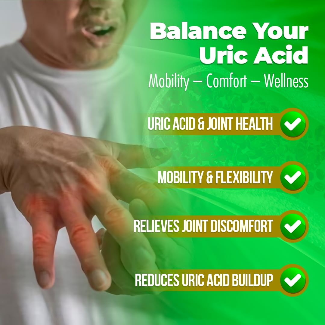 Vitatonic Uric Acid Balancing Aid β AURA VITAMINS | Joint Care Detox for Men & Women | Gluten-Free, GMO-Free | 60 Capsules