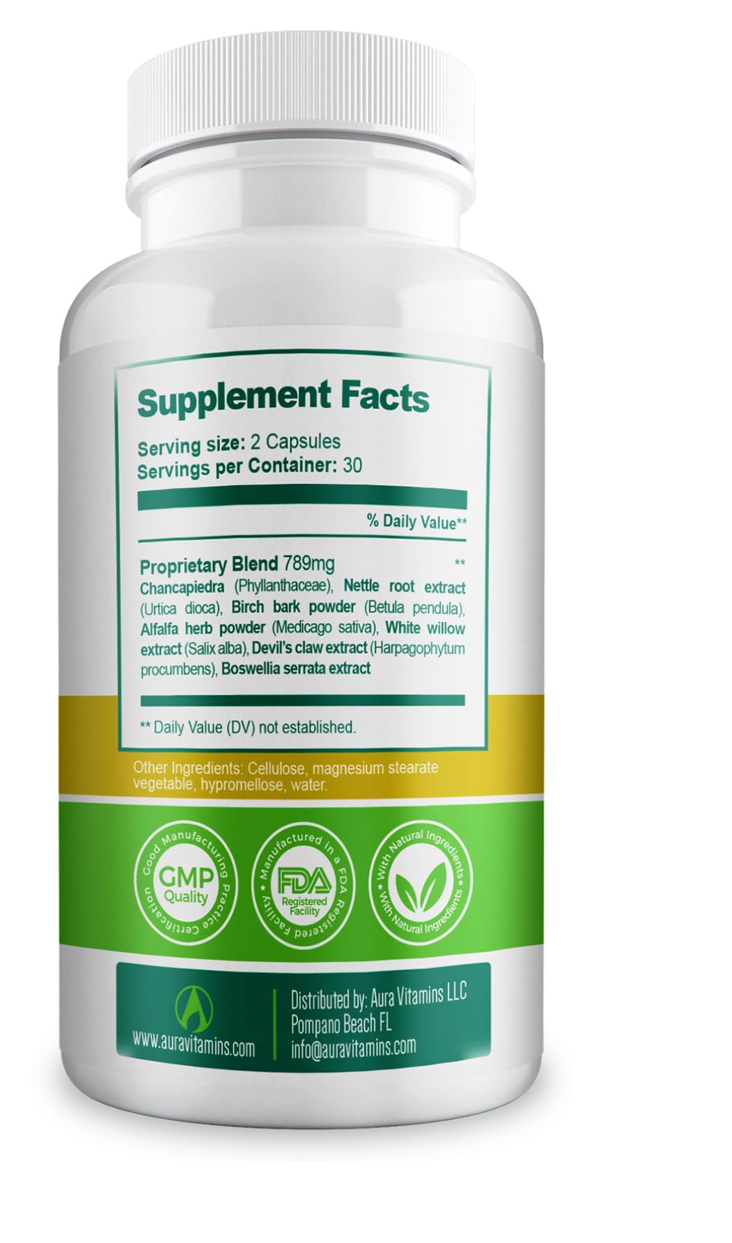 Vitatonic Uric Acid Balancing Aid β AURA VITAMINS | Joint Care Detox for Men & Women | Gluten-Free, GMO-Free | 60 Capsules