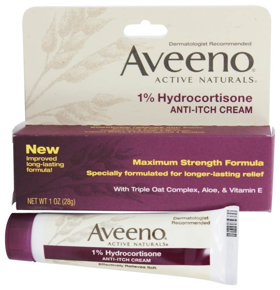 Aveeno Anti-Itch Cream 1% Hydrocortisone - Maximum Strength, 6 x 1 oz