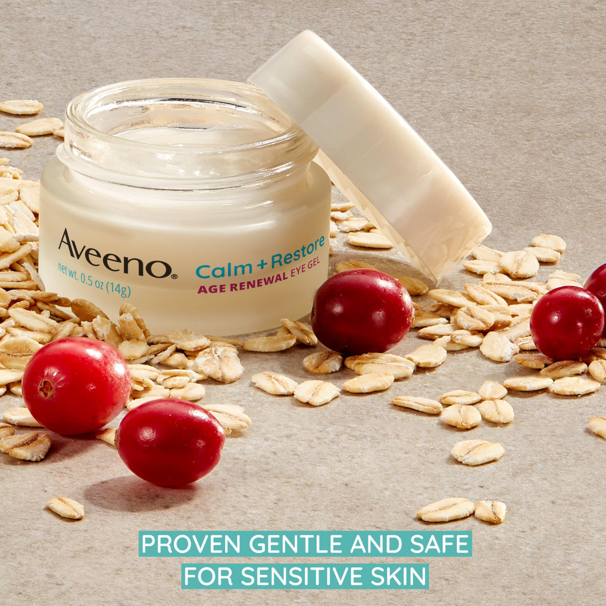 Aveeno Calm and Restore Age Renewal Eye Gel β Fragrance-Free, Oat & Cranberry, 0.5 oz