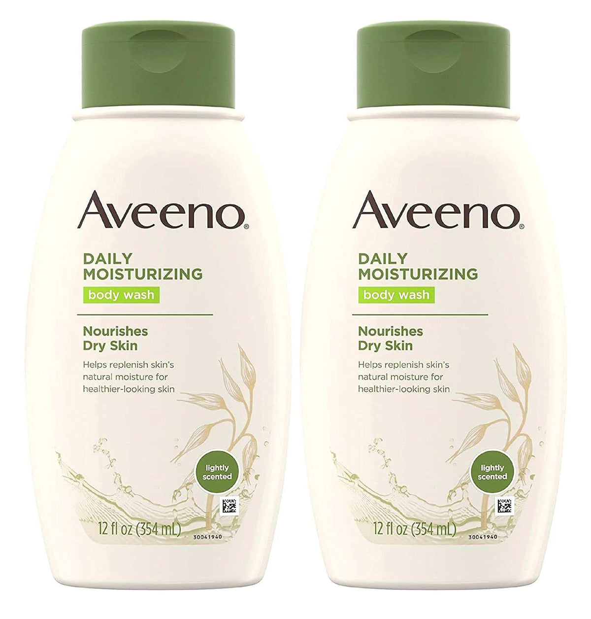 Aveeno Daily Moisturizing Body Wash – 12 oz / 354 ml (Pack of 2) | Gentle, Soap-Free Hydration for Dry Skin