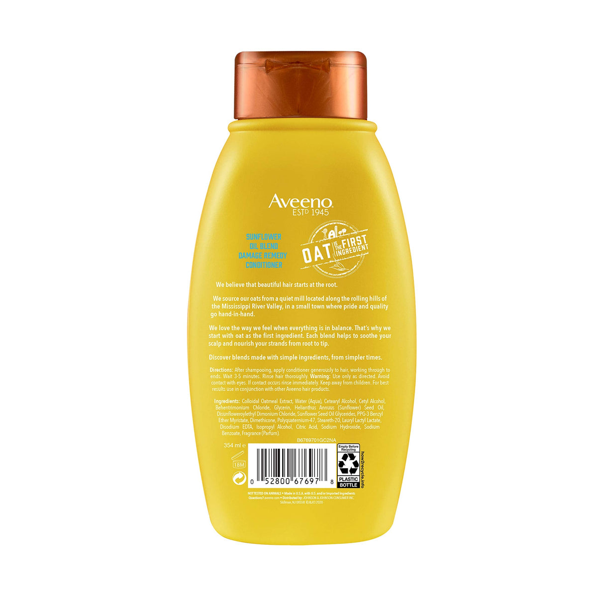 Aveeno Sunflower Oil Blend Conditioner – For Dry, Damaged Hair | Sulfate/Dye/Paraben Free