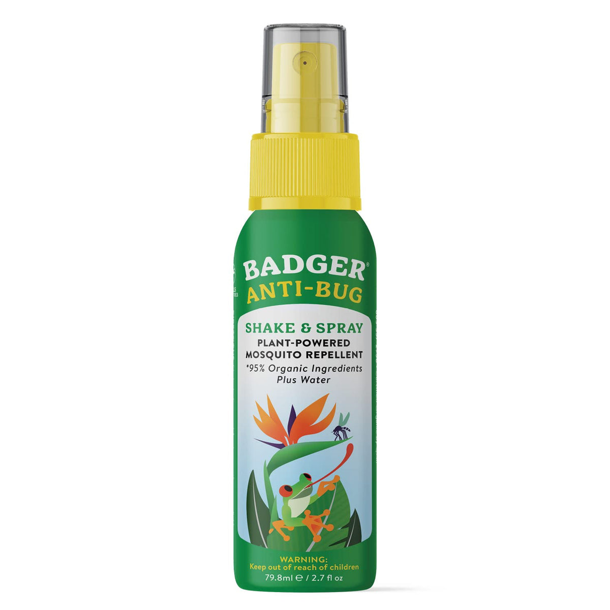 Badger Bug Spray Travel Size – All-Natural, Deet-Free Mosquito Repellent (2.7 fl oz)