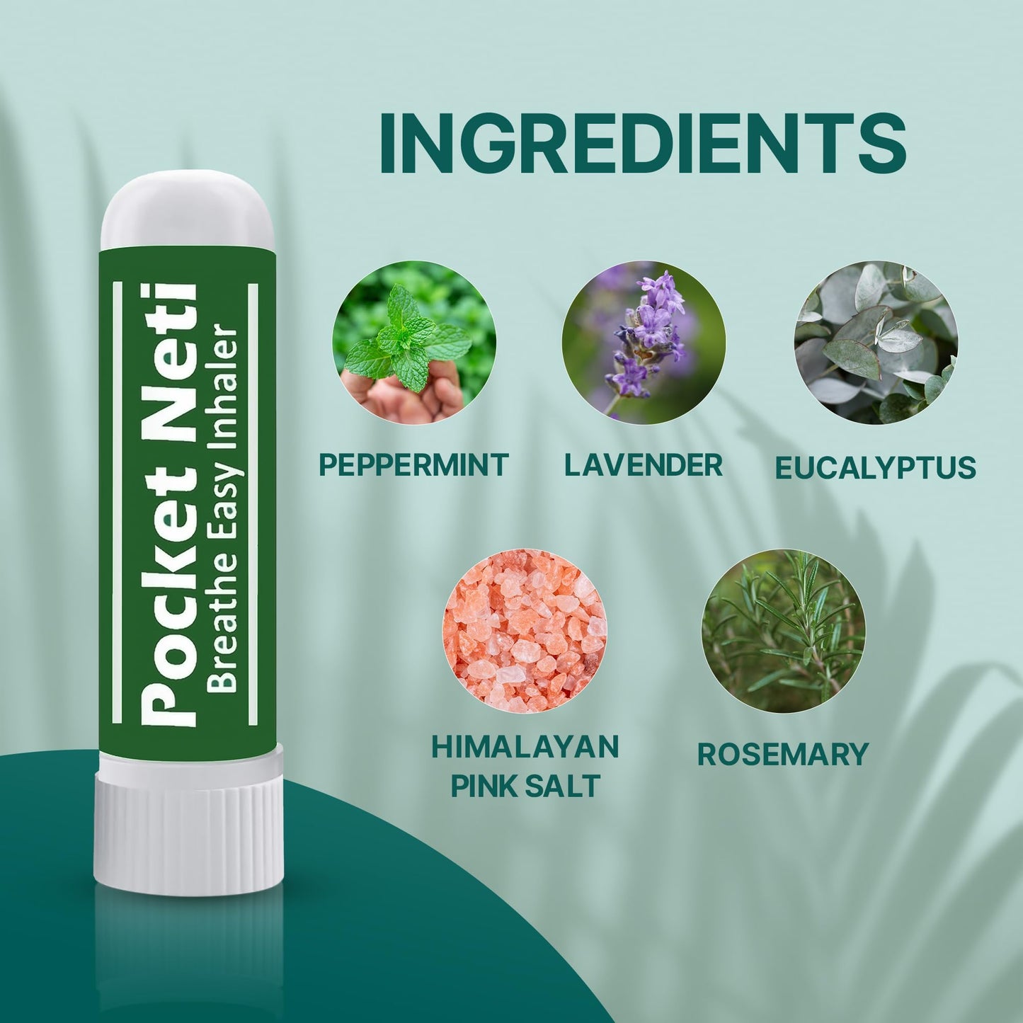 Basic Vigor Pocket Neti: Breathe Easy Himalayan Salt Inhaler 2-Pack with Eucalyptus