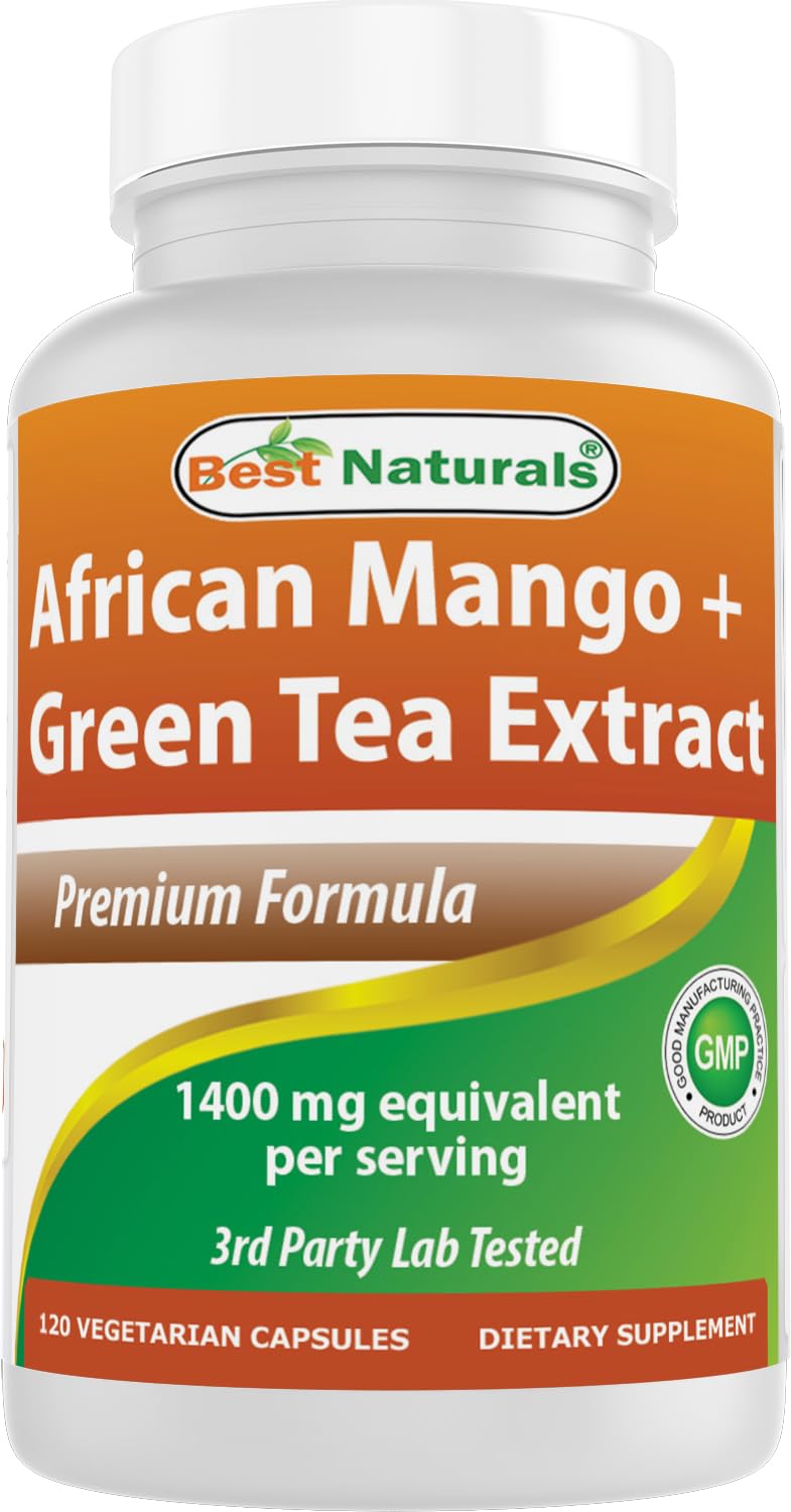 Best Naturals African Mango with Green Tea 1400 mg per Serving - 120 Vegetarian Capsules