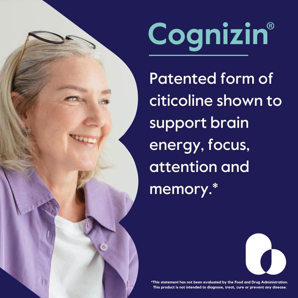 BESTVITE Cognizin Citicoline 500mg β 180 Vegetarian Capsules | Vegan, Gluten Free Brain Nootropic