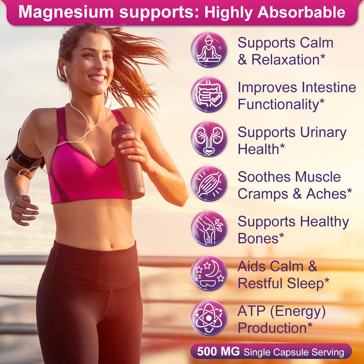 BEWORD Magnesium Citrate Softgels 500mg | 90 Capsules β Calm Sleep & Muscle & Bone Health