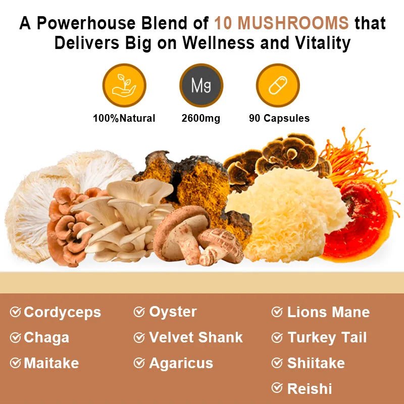 BEWORHTS 90pcs Mushroom Capsules for Health - HealVia LimitedHealVia LimitedBEWORHTS 90pcs Mushroom Capsules for Health