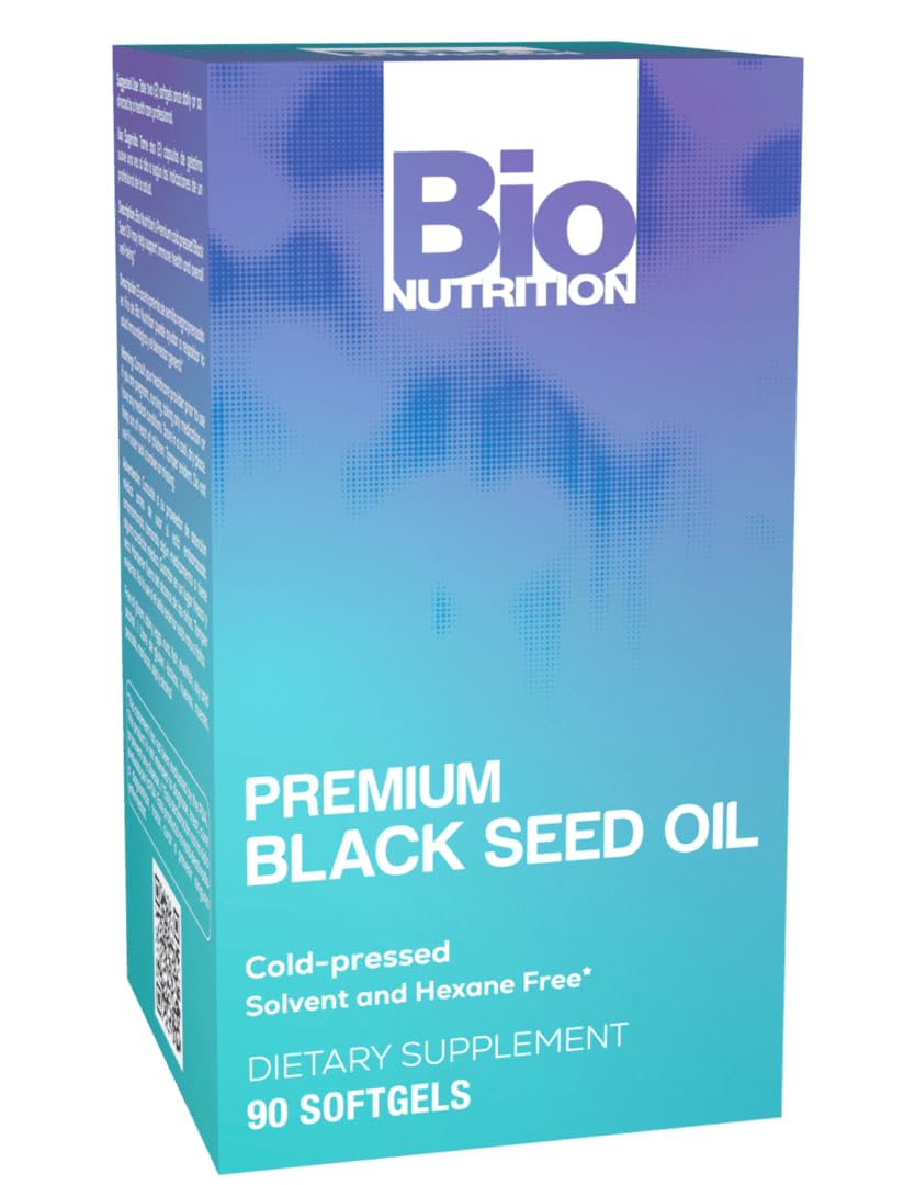 Bio Nutrition Black Seed Oil Premium 90 Softgels β Cold Pressed for Hair & Skin