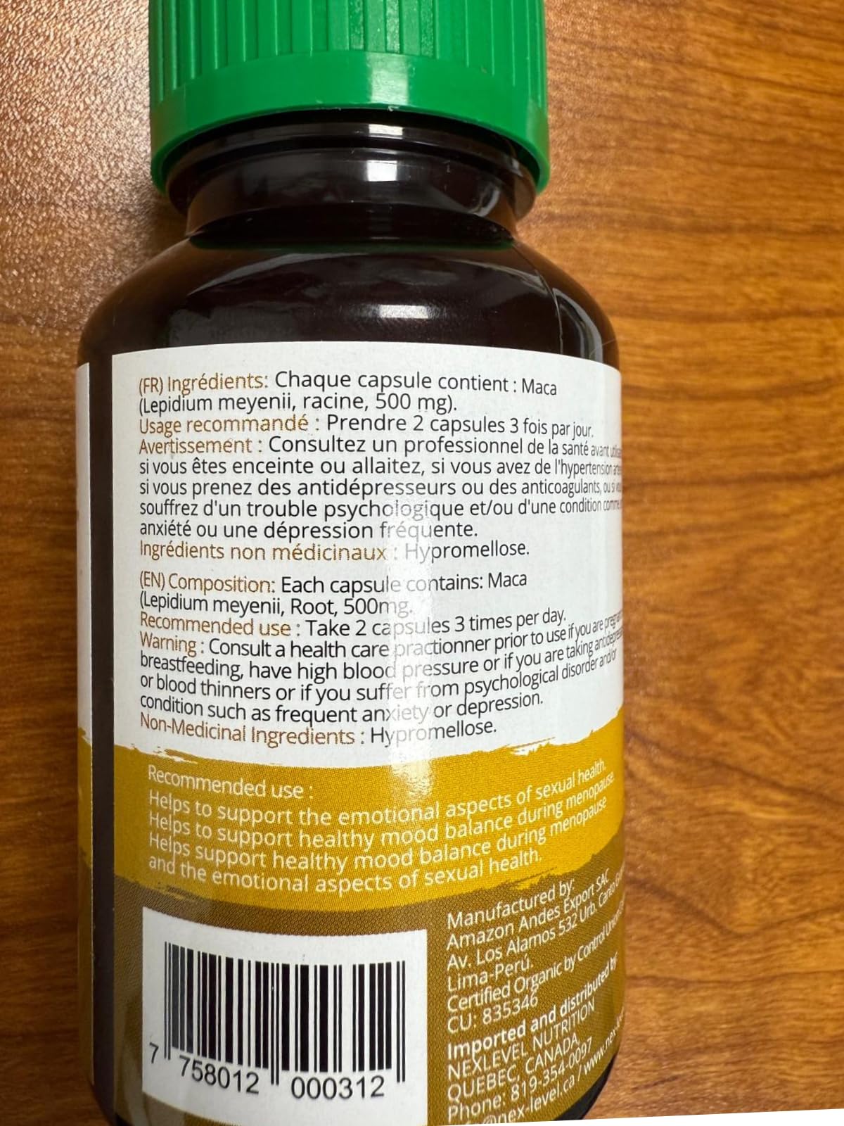 Black Maca Root Capsules β Organic Vegan, 1500mg per Serving | Men's Health