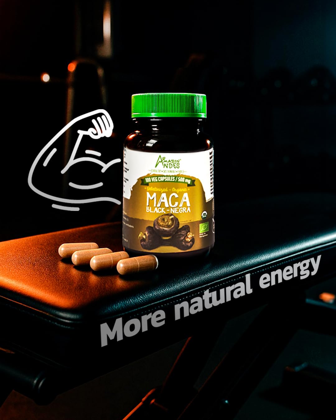 Black Maca Root Capsules β Organic Vegan, 1500mg per Serving | Men's Health