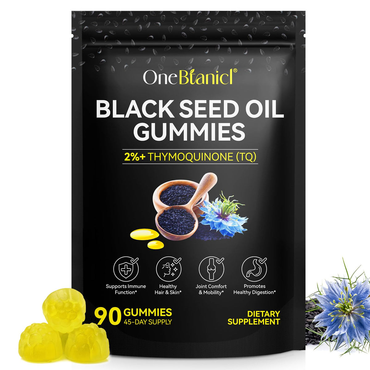 Black Seed Oil Gummies 90ct β 100% Black Seed Oil, Immune & Wellness Support