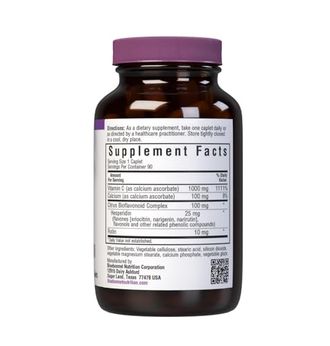 BlueBonnet Vitamina C Tamponata 1000 mg Compresse – Salute Immunitaria, Senza OGM, Vegano