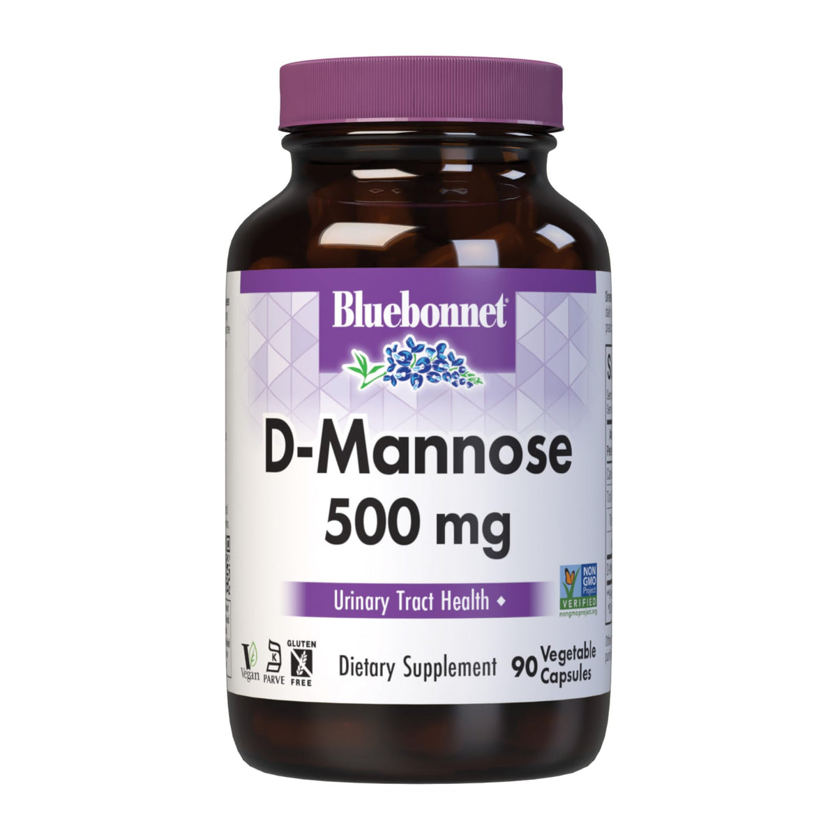BlueBonnet D-Mannose 500 mg β Urinary Health Support (90 Veg Capsules)