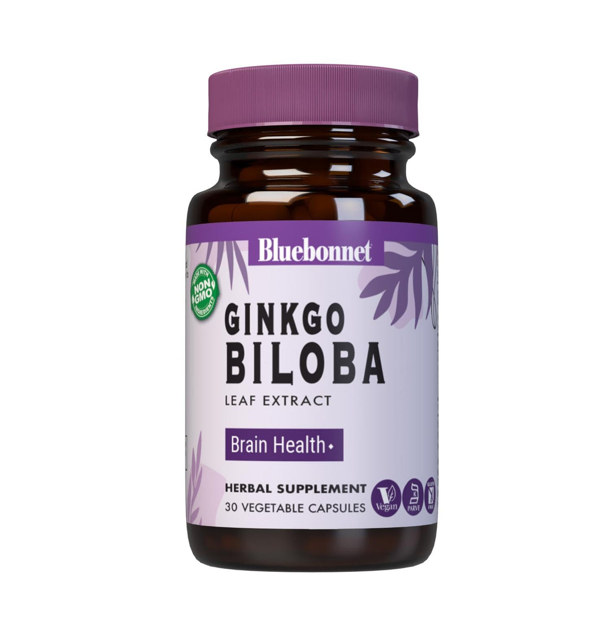 BlueBonnet Ginkgo Biloba Leaf Extract Supplement β 30 Veggie Capsules