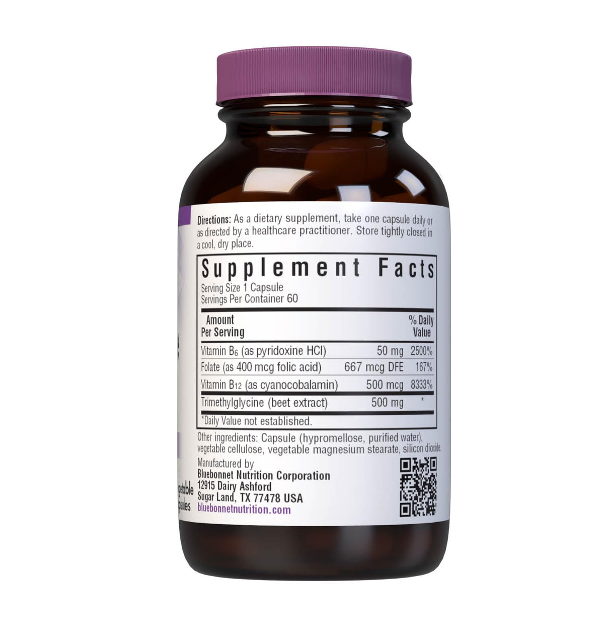 BlueBonnet Homocysteine Formula Supplement, 60 Count β Vegan & Non-GMO