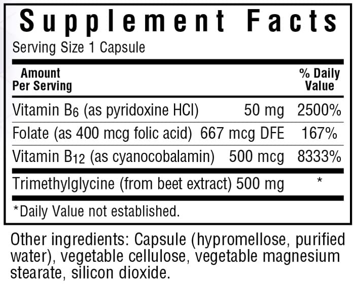 BlueBonnet Homocysteine Formula Supplement, 60 Count β Vegan & Non-GMO