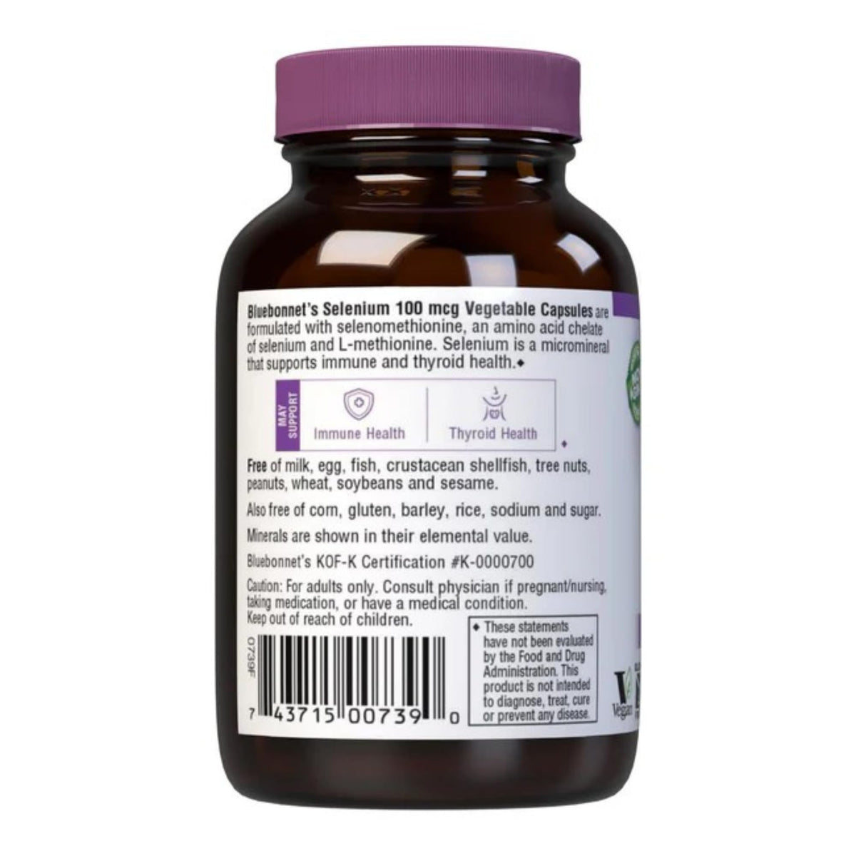 Bluebonnet Selenium 100mcg Capsules (L-selenomethionine) – Vegan, Non-GMO, Gluten-Free