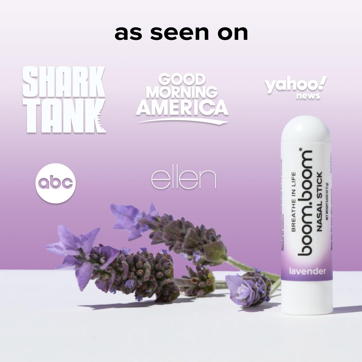 BoomBoom Nasal Stick | Vapor Flow Technology, Lavender Inhaler with Menthol & Essential Oils