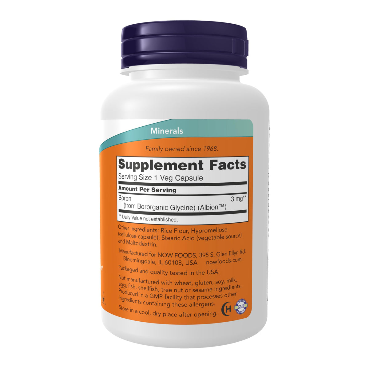 NOW Supplements Boron 3 mg (Bororganic Glycine) – دعم هيكلي* | 250 كبسولة نباتية
