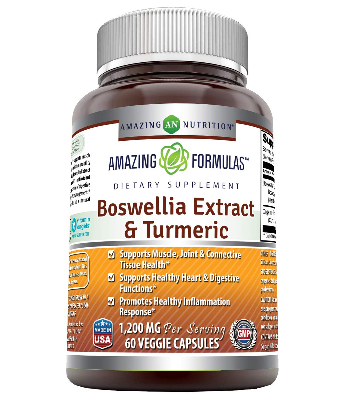 Boswellia & Turmeric 1200mg Veggie Capsules - Amazing Formulas