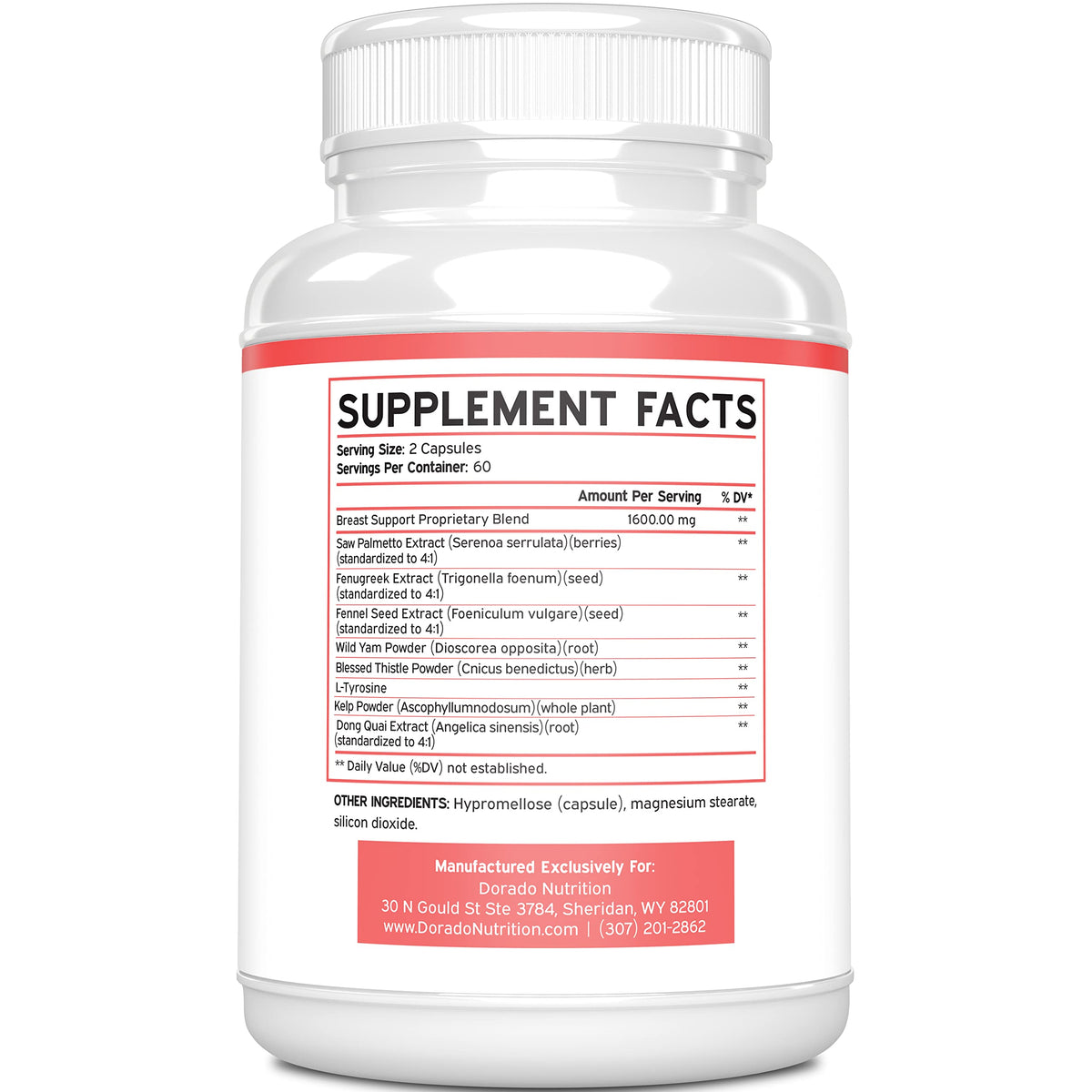 Breast Support Pills for Women - 120 Count | Fenugreek, Saw Palmetto, & More | USA Made