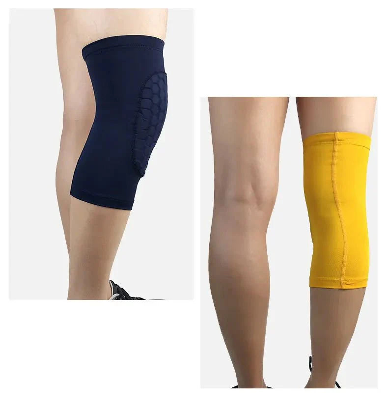 Breathable Compression Knee Sleeves with Honeycomb Anti-Collision Support - Adjustable Fit