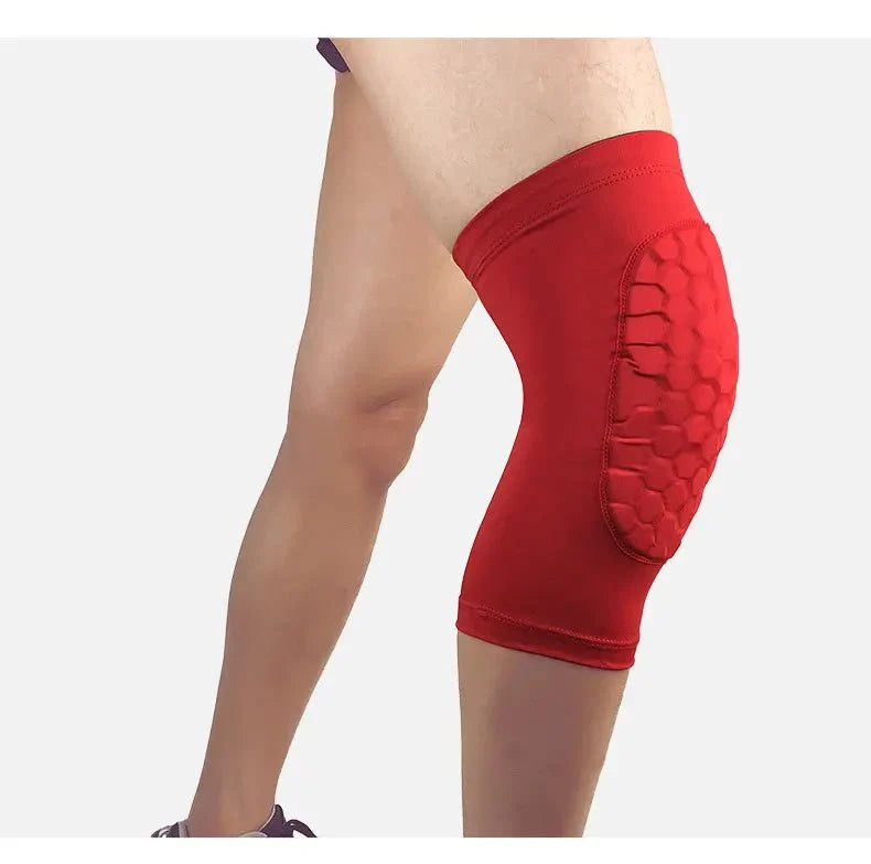 Breathable Compression Knee Sleeves with Honeycomb Anti-Collision Support - Adjustable Fit