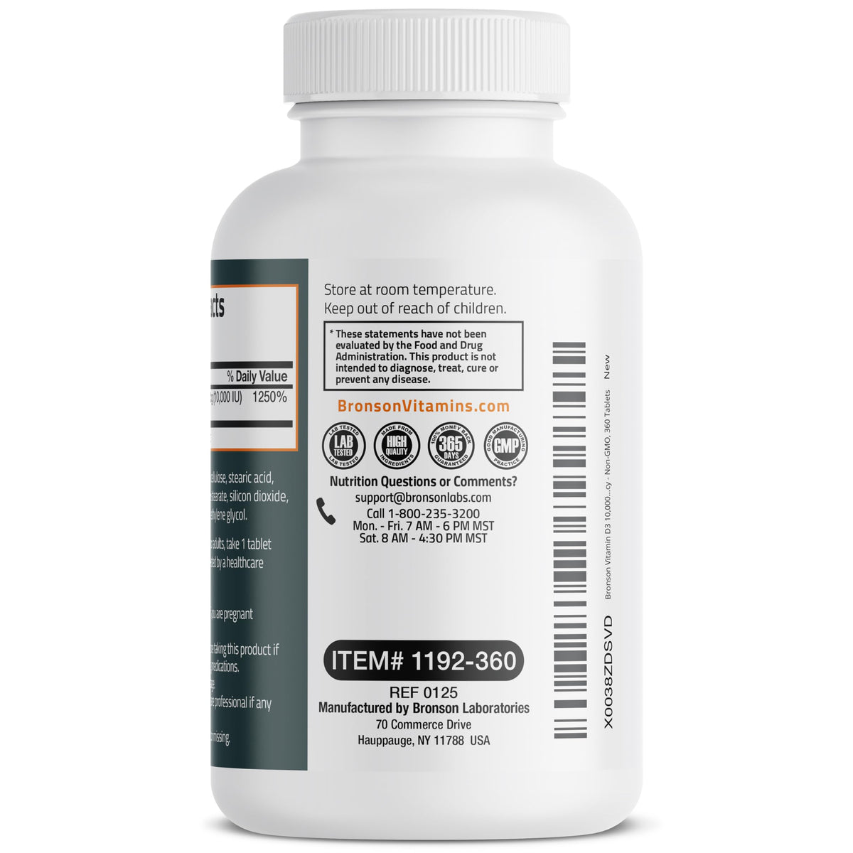 Bronson Vitamin D3 10,000 IU (250mcg) β 360 Tablets, 1 Year Supply | Immune Support & Muscle Function