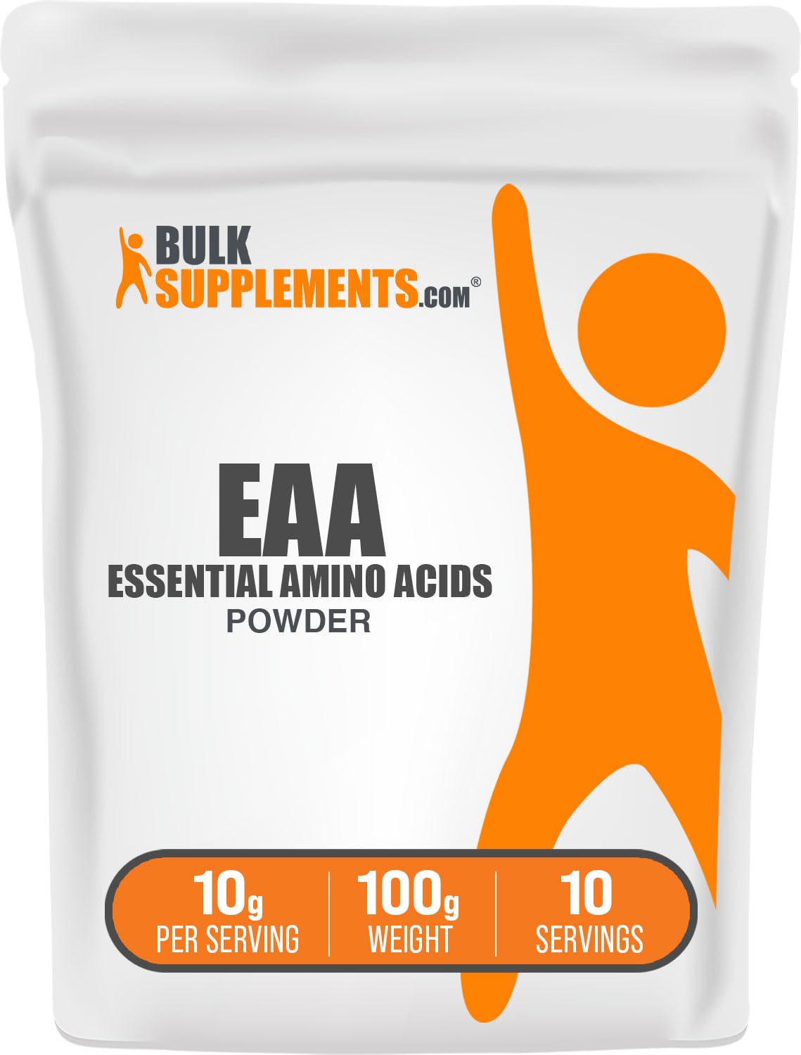 مسحوق الأحماض الأمينية الأساسية من BulkSupplements (EAA) - بدون نكهة، خالٍ من الغلوتين، 100 جم