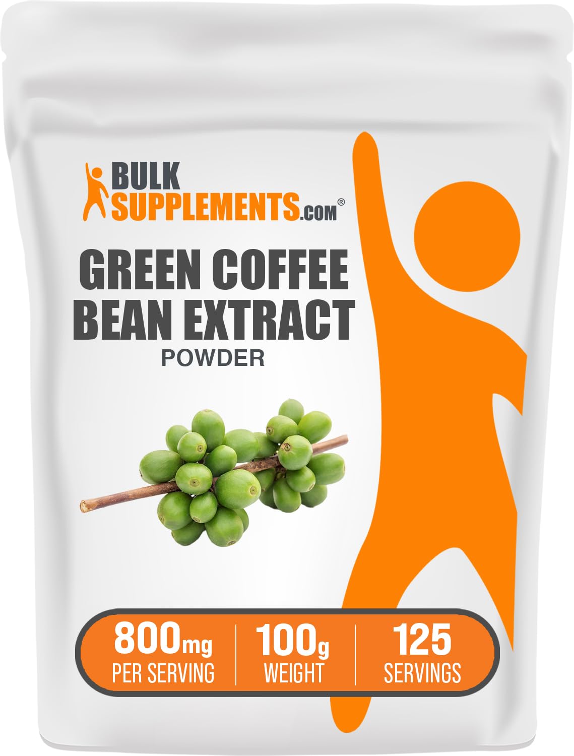 مسحوق مستخلص حبوب البن الأخضر من BulkSupplements - 800 ملغ لكل جرعة، 100 غرام (3.5 أونصة) | دعم الطاقة، خالٍ من الغلوتين