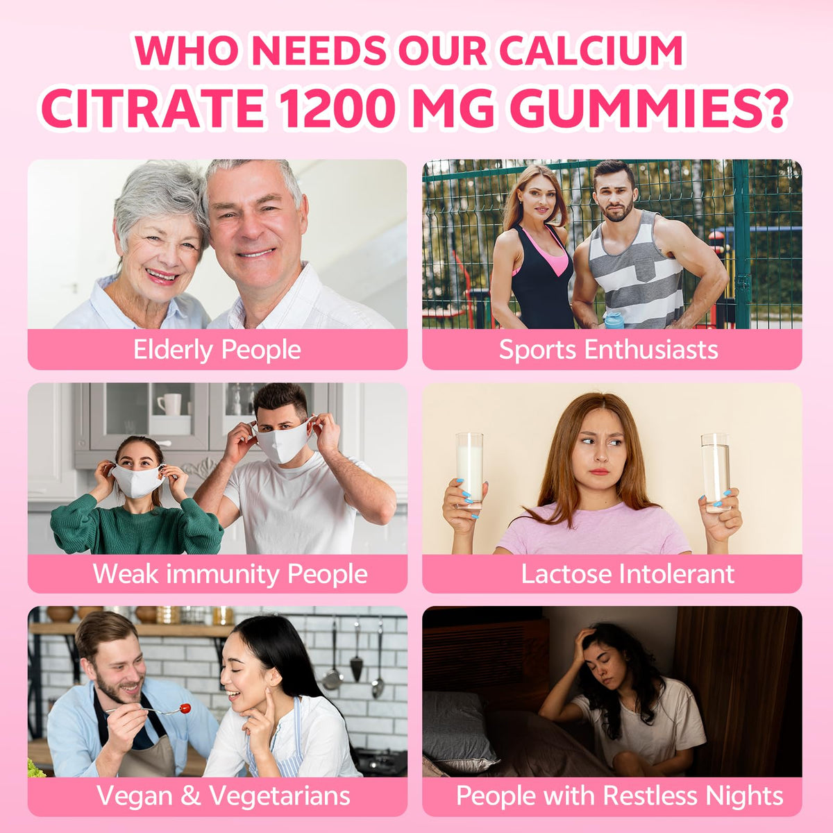 Calcium Citrate Gummies 1200mg β 60 Count | Adults & Kids