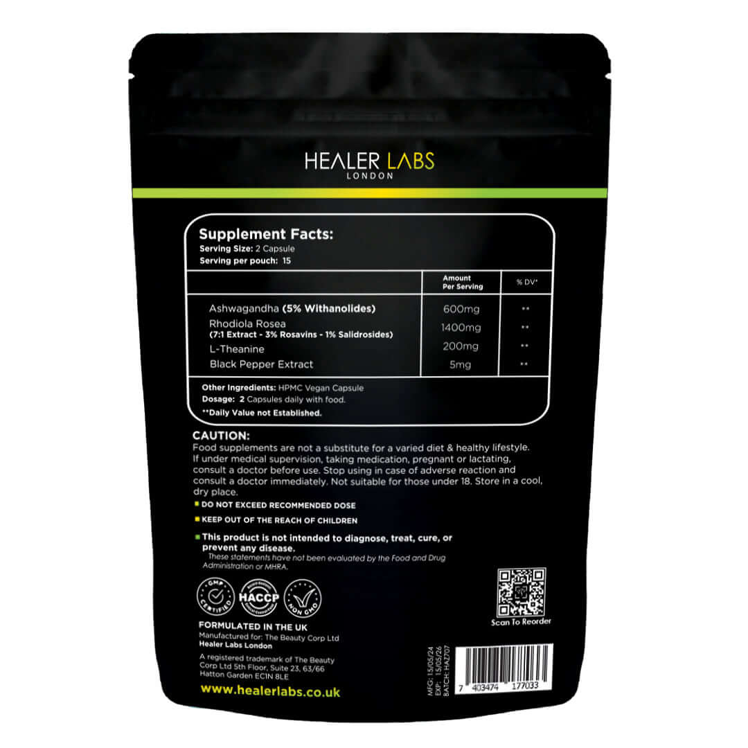 Ashwagandha + Rhodiola Rosea + L-Theanine