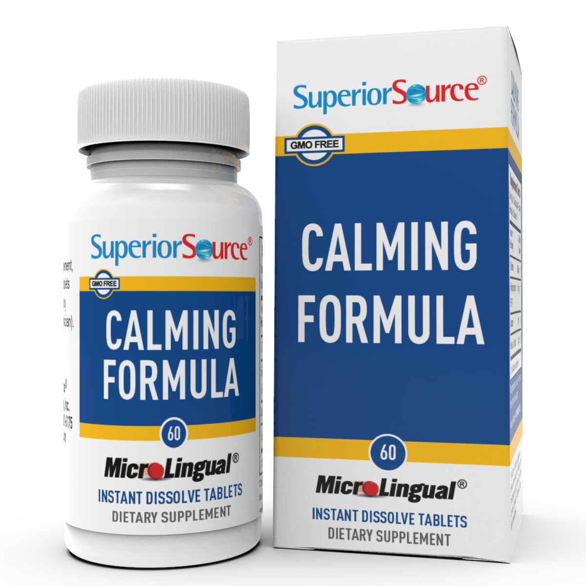 Superior Source Calming Formula β L-Theanine, 5-HTP & Melatonin MicroLingual Tablets (60 Ct) β Non-GMO