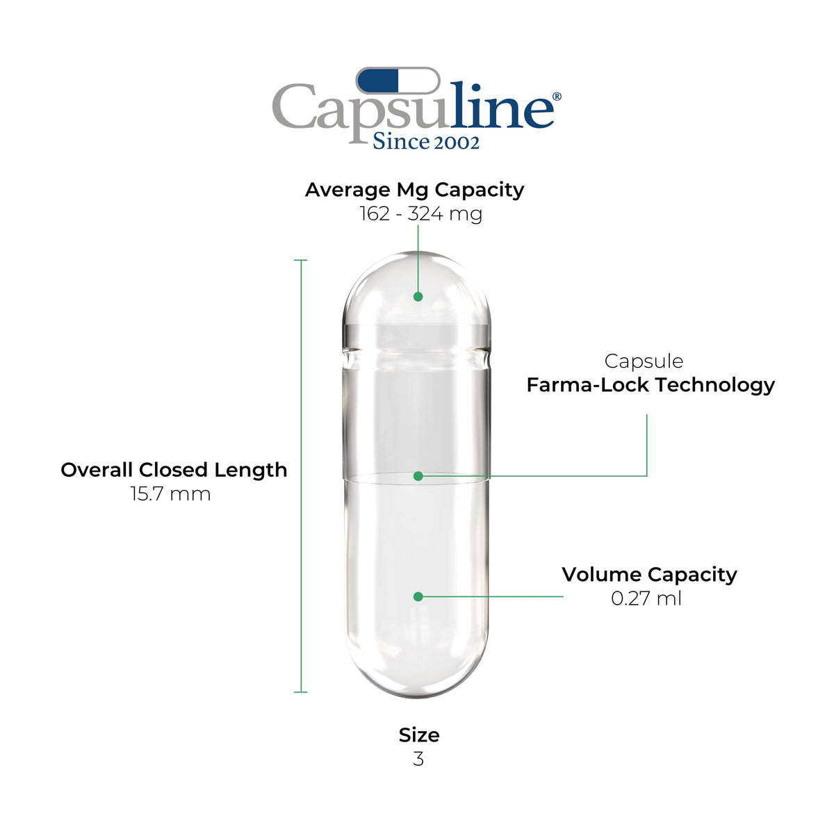 Capsuline Capsule Vuote in Gelatina Misura 000 – Confezione da 5000, Certificate Kosher, Senza Glutine e Non-OGM, Trasparenti