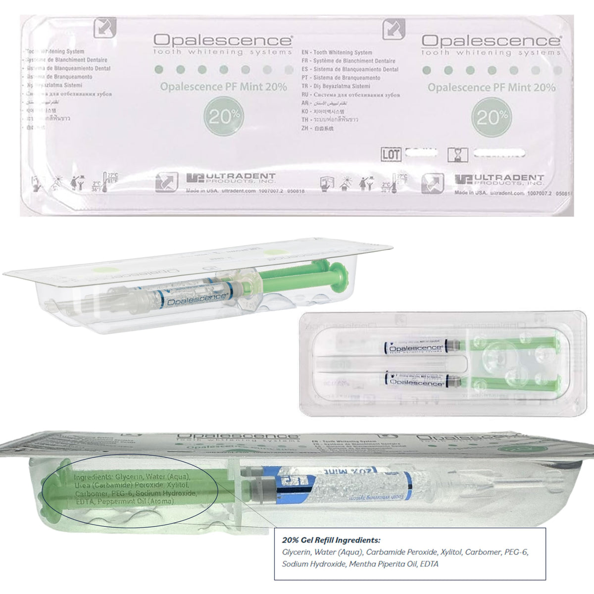 Opalescence 20% Teeth Whitening Refill Kit (4 Syringes) – Ultradent Mint