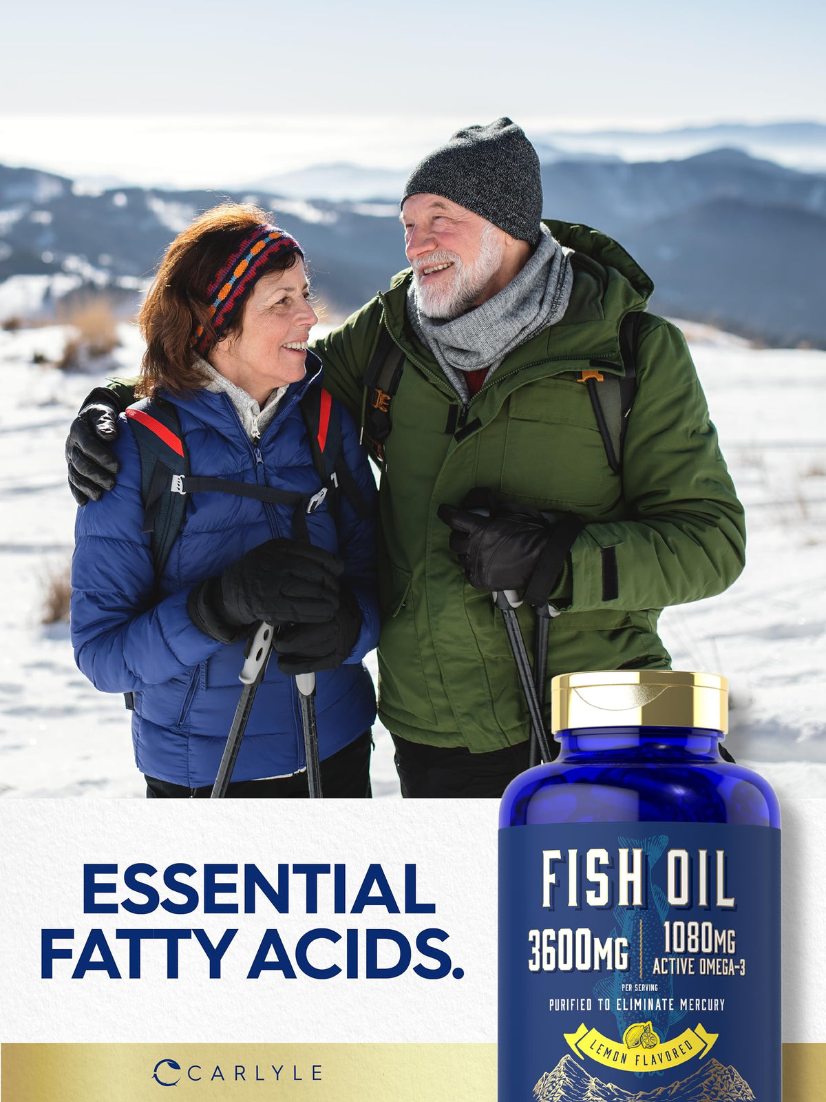 Carlyle Fish Oil 3600mg β 1080mg Omega-3, 120 Count, Non-GMO