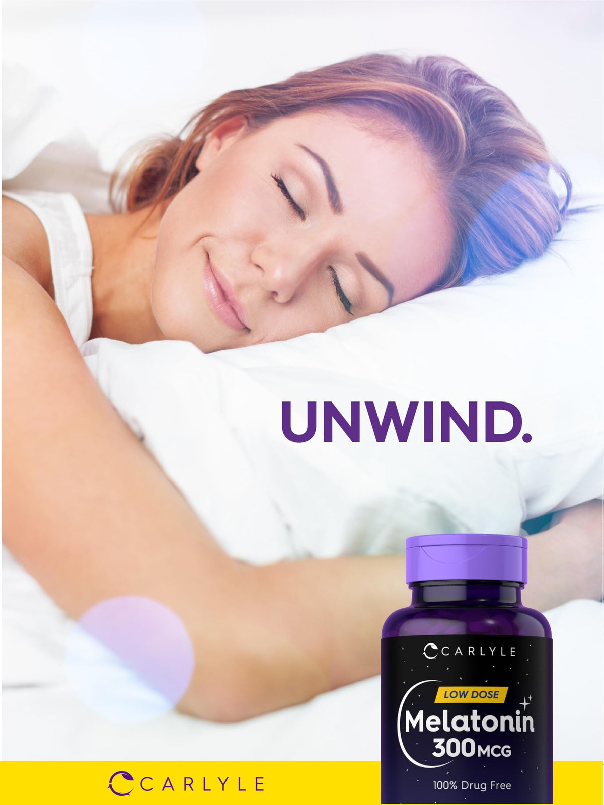 Carlyle Melatonin 300 ميكروجرام - 365 قرصًا | جرعة منخفضة، نباتي، خالٍ من الجلوتين