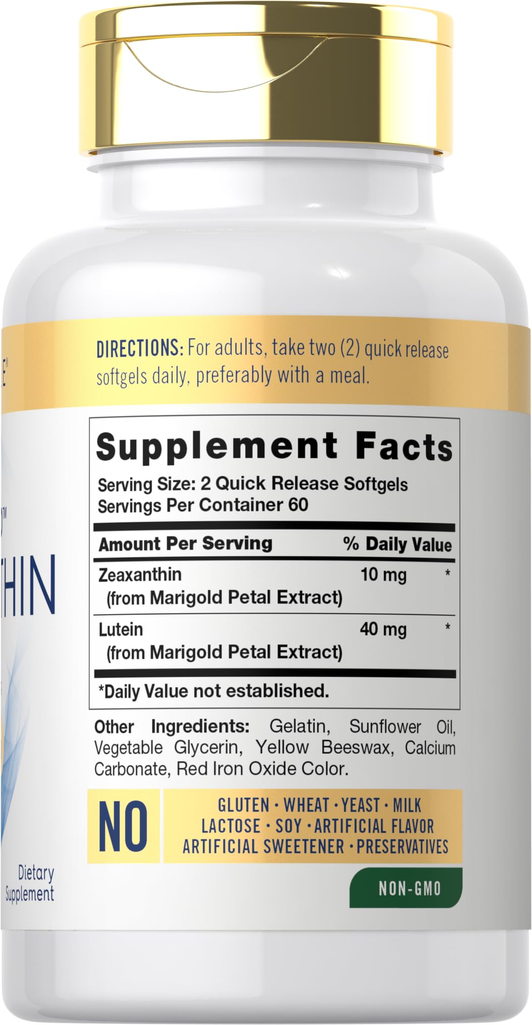 Carlyle Zeaxanthin 10mg | 120 كبسولة هلامية – صحة العين مع اللوتين | غير معدل وراثيًا، خالٍ من الغلوتين