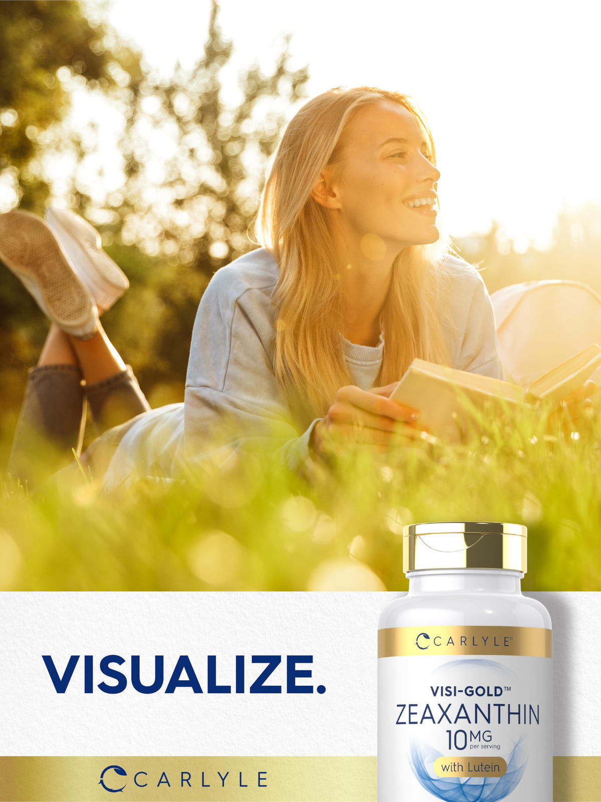 Carlyle Zeaxanthin 10mg | 120 كبسولة هلامية – صحة العين مع اللوتين | غير معدل وراثيًا، خالٍ من الغلوتين