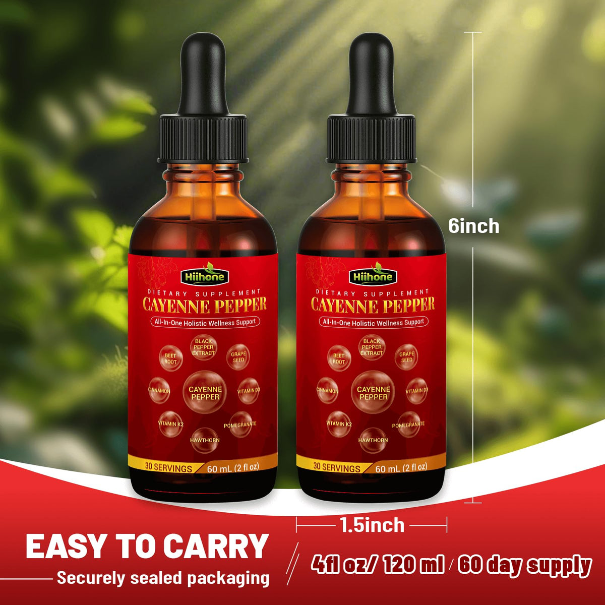 (2 Packs) 10-in-1 Cayenne Pepper Drops β Herbal Digestive & Immune Support β 4 Fl Oz