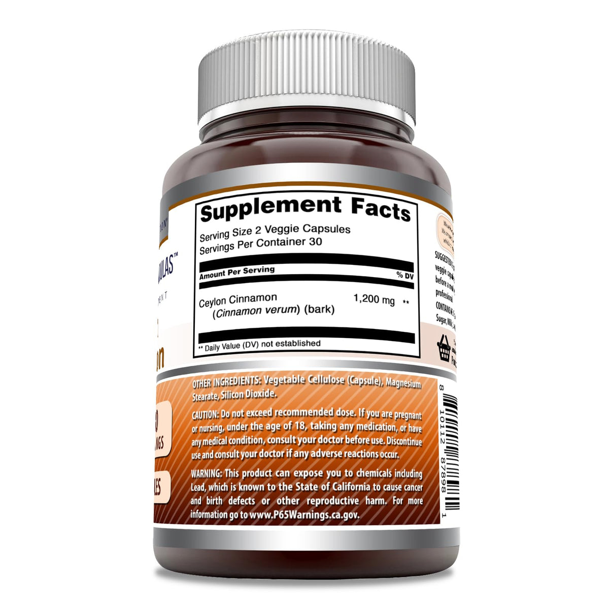 Amazing Formulas Ceylon Cinnamon 1200 mg – Veggie Capsules, Non-GMO, Gluten Free, Made in USA | 60 Count